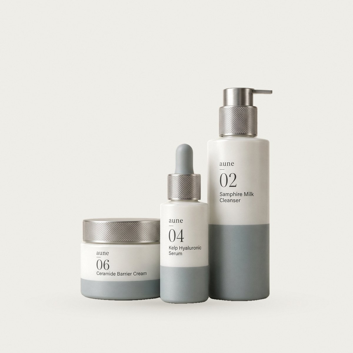 Barrier Rescue Set: the formulas grouped together on a warm white backdrop