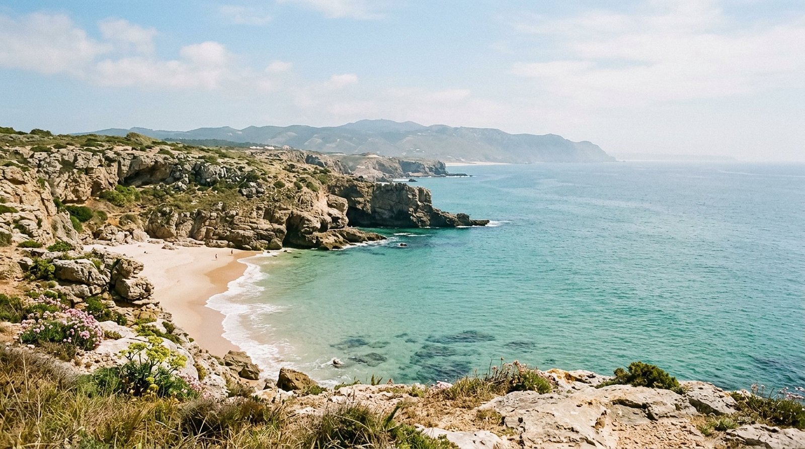 The coast west of Cascais on a clear morning